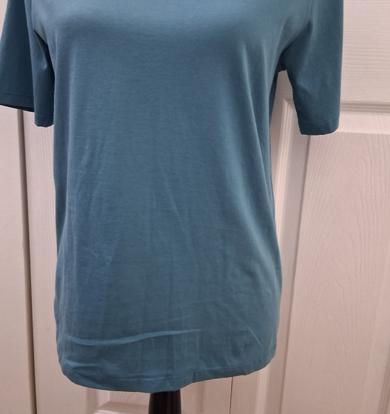 NWT Eileen Fisher Teal Tee Shirt Size S/P - Picture 3 of 14